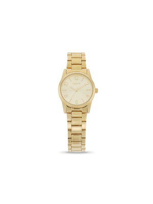 Tempo Ladies  Round Yellow Gold Tone Bracelet Watch