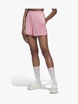 adidas Originals Women's Velvet Pink Shorts