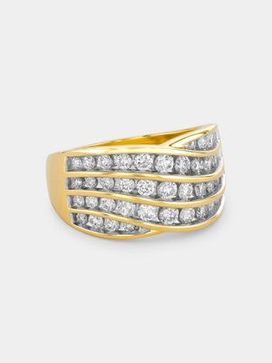 Yellow Gold 1ct Lab Grown Diamond Women’s Channel Twist Ring