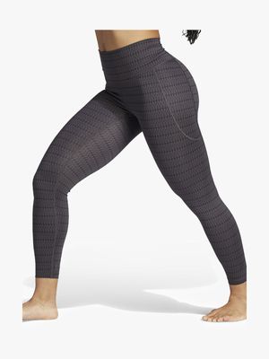 Womens adidas Yoga All Over Print Black Tights