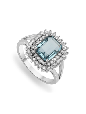Sterling Silver Sky Blue Cubic Zirconia Women's Majestic Ring