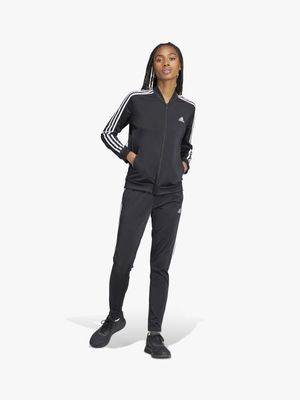 Womens adidas 3-Stripe Black/White Tracksuit