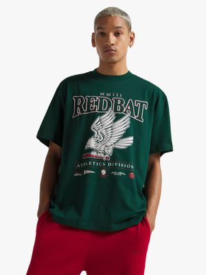 Redbat Athletics Men's Green Relaxed T-Shirt
