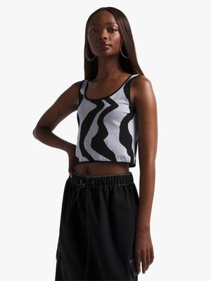 Women's Black & White Seamless Cami Top
