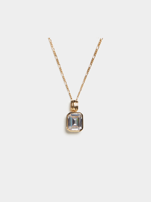 18ct Gold Plated Baguette Pendant on Chain