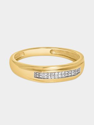 Yellow Gold Diamond Rectangle Pavé Ring