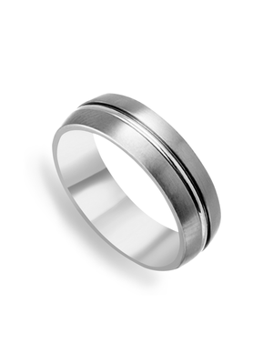 Titanium 7mm with Sterling Silver Inlay Wedding Band