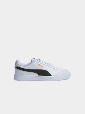 Mens Puma Shuffle White/Green Sneaker