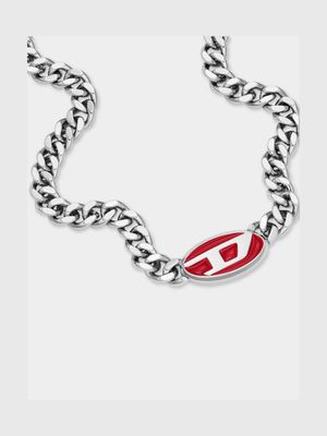 Diesel Red Enamel & Lacquer Stainless Steel Chain