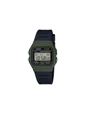 Casio Retro Black & Green Digital Silicone Watch