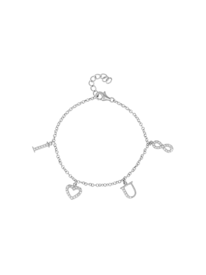 Sterling Silver Cubic Zirconia Women's Love You To Infinity Bracelet
