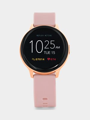 Reflex Active Series 14 Rose Plated Stainless Steel Pink Silicone Smart Watch