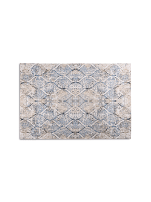 carpet medallion cotton all-over blue 200x290cm