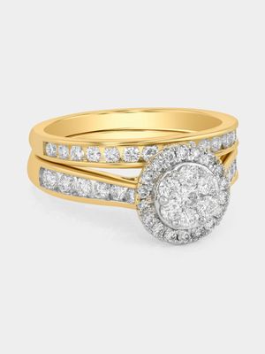 Yellow Gold 1.1ct Lab Grown Diamond Round Halo Twinset Ring