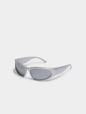 Men's Silver Aviator Sunglasses