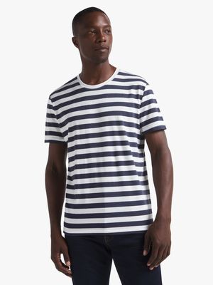 Men's Navy & White Striped T-Shirt