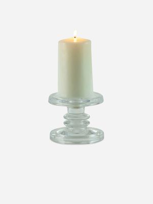 pillar/dinner candle holder glass 8.5cm