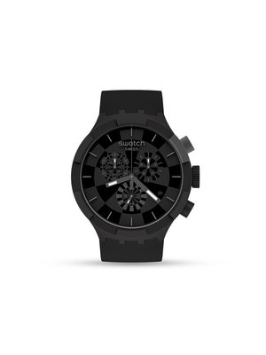 Swatch Checkpoint Black Chronograph Silicone Watch
