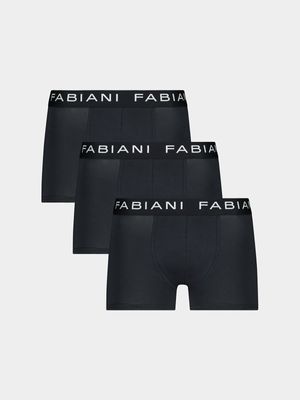 Fabiani Men's 3-Pack Black Trunks