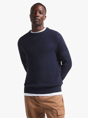 Men's Navy Cable Knit Jersey