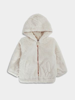 Jet Toddler Girls Cream/Faux Fur Jacket