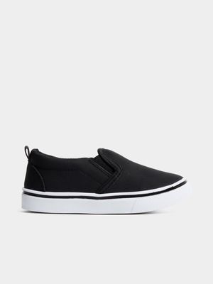 Jet Younger Boys Black Slip On Sneakers