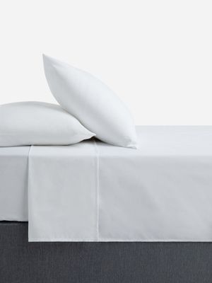 Jet Home White Percale Flat Sheet Double/Queen