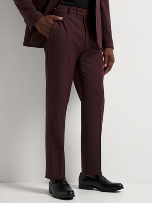 Fabiani Men's Burgundy Wool Suit Trousers