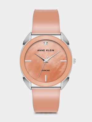 Anne Klein Silver Plated Mauve Bangle Watch