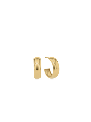 Yellow Gold, 6mm Open-end Hoop Earrings