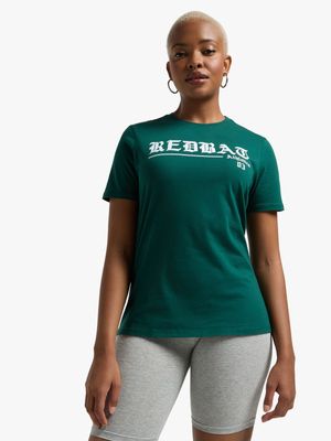 Redbat Athletics Women's Green Graphic T-Shirt