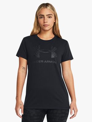 Womens Under Armour Sportstyle Logo Black Tee