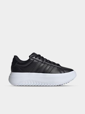 Womens adidas Grand Court Black/White Platform Sneakers