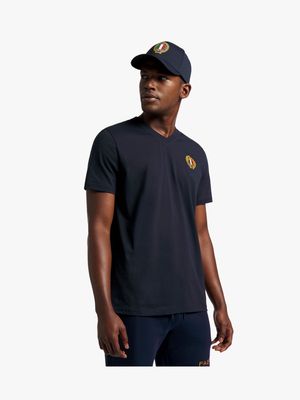 Fabiani Men's Basic V-Neck Navy T-Shirt