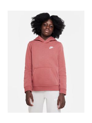 Girls Nike Sportswear Club Pullover Pink Hoodie