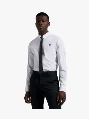 Fabiani Men's FLS Plain White Oxford Shirt
