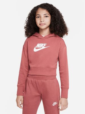 Girls Nike Sportswear Club French Tery Cropped Hoodie