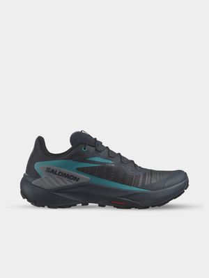 Mens Salomon Genesis Dark Grey/Blue Trail Running Shoes