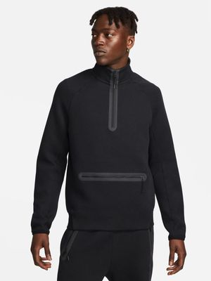 Nike Men's Tech Fleece1/2-Zip Black Sweatshirt