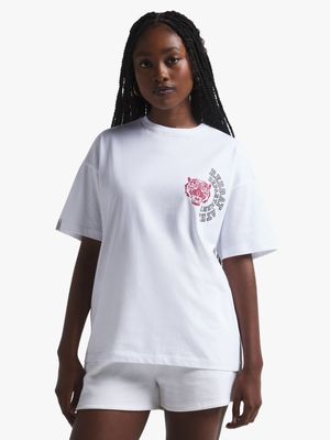 Redbat Athletics Women's White Relaxed T-Shirt