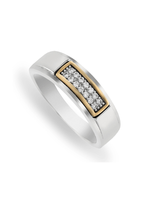 Yellow Gold & Sterling Silver Men's Wed Band