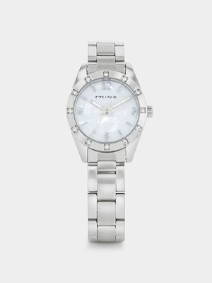 Minx Silver Plated Mother Of Pearl Dial Bracelet Watch