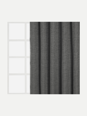 Curtain Eyelet Raw Silk-Like Jacquard Grey 265x250cm