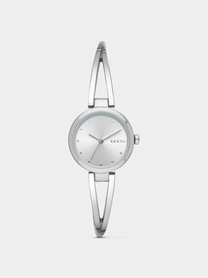 DKNY Women's Crosswalk Silver Plated Stainless Steel Bangle Watch