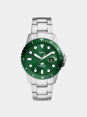 Fossil Blue Stainless Steel Green Dial Bracelet Watch