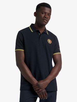 Fabiani Men's FLS Navy Tipped Polo Shirt