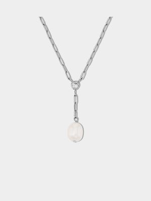 Sterling Silver Cubic Zirconia & Freshwater Pearl Women’s Pendant