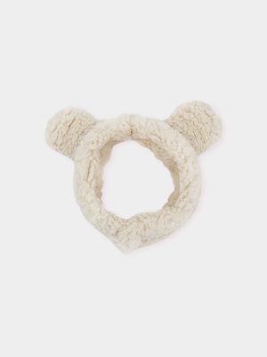 Girl's Cream Fluffy Ears Headband