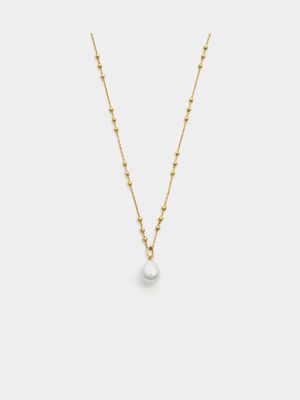 Rose Gold Plated Women’s Mini Ball Pearl Pendant
