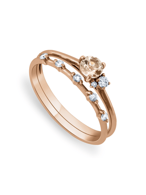 Rose Gold Diamond & Morganite Petite Twinset Ring